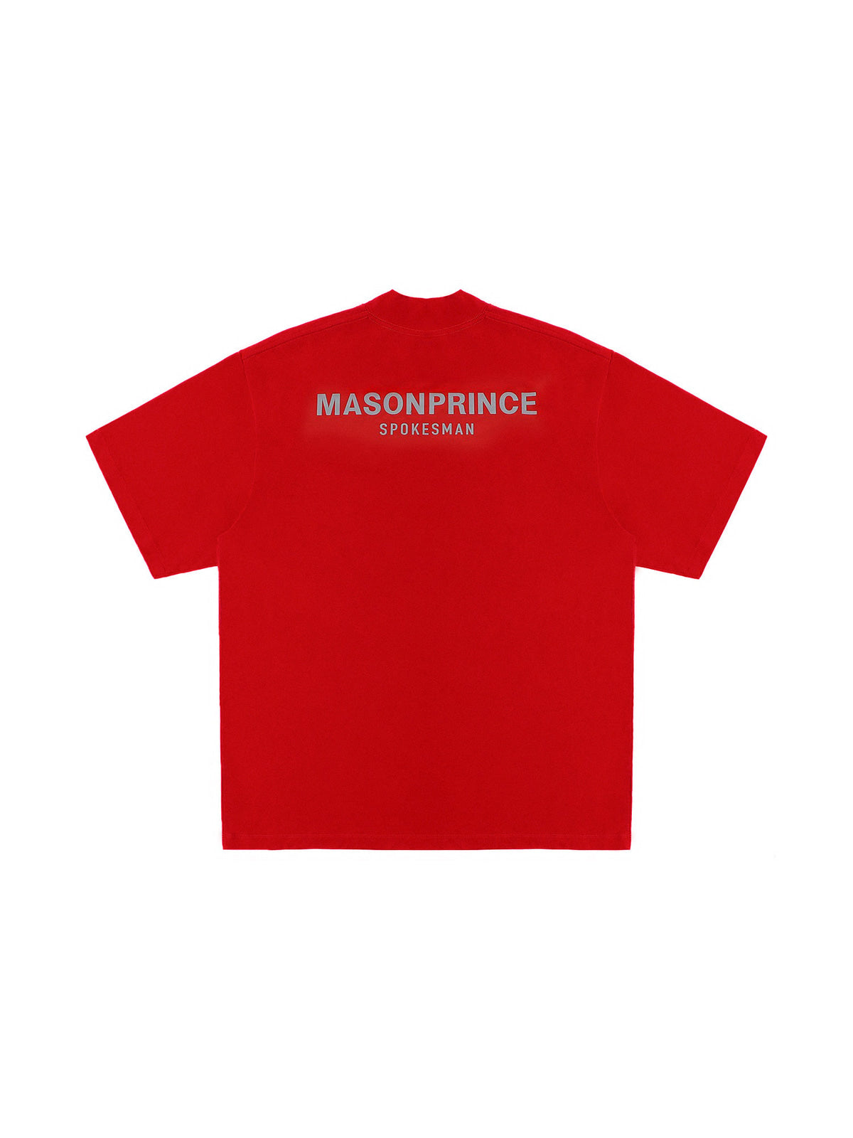 MASONPRINCE Reflective Logo Heavyweight Cotton T Shirt in Red