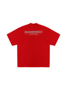 MASONPRINCE Reflective Logo Heavyweight Cotton T Shirt in Red