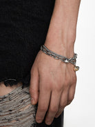 BLACKHEAD Two Tone Star Pendant Bracelet in Silver - On Model