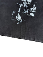 UNKNOWNWORLD Sun Faded Distressed Flag Print T Shirt in Black - Detail