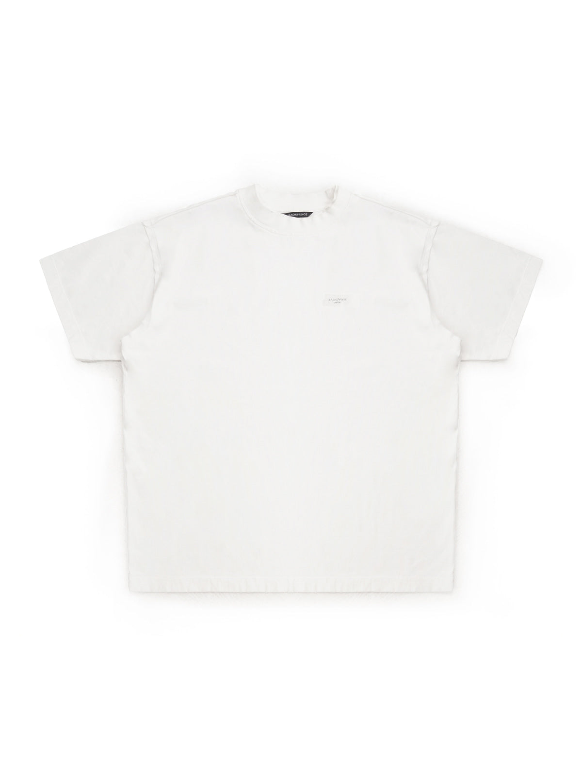 MASONPRINCE Exposed Seam Tape Print T Shirt in White