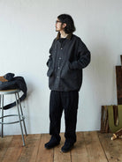 USAGE Heavyweight Canvas Hunting Jacket in Gray - On Male Model