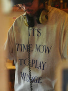 USAGE Heavyweight Graphic Cotton T Shirt in Heather Gray - On Male Model
