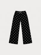 SMFK All Over Print Wide Leg Jeans in Black