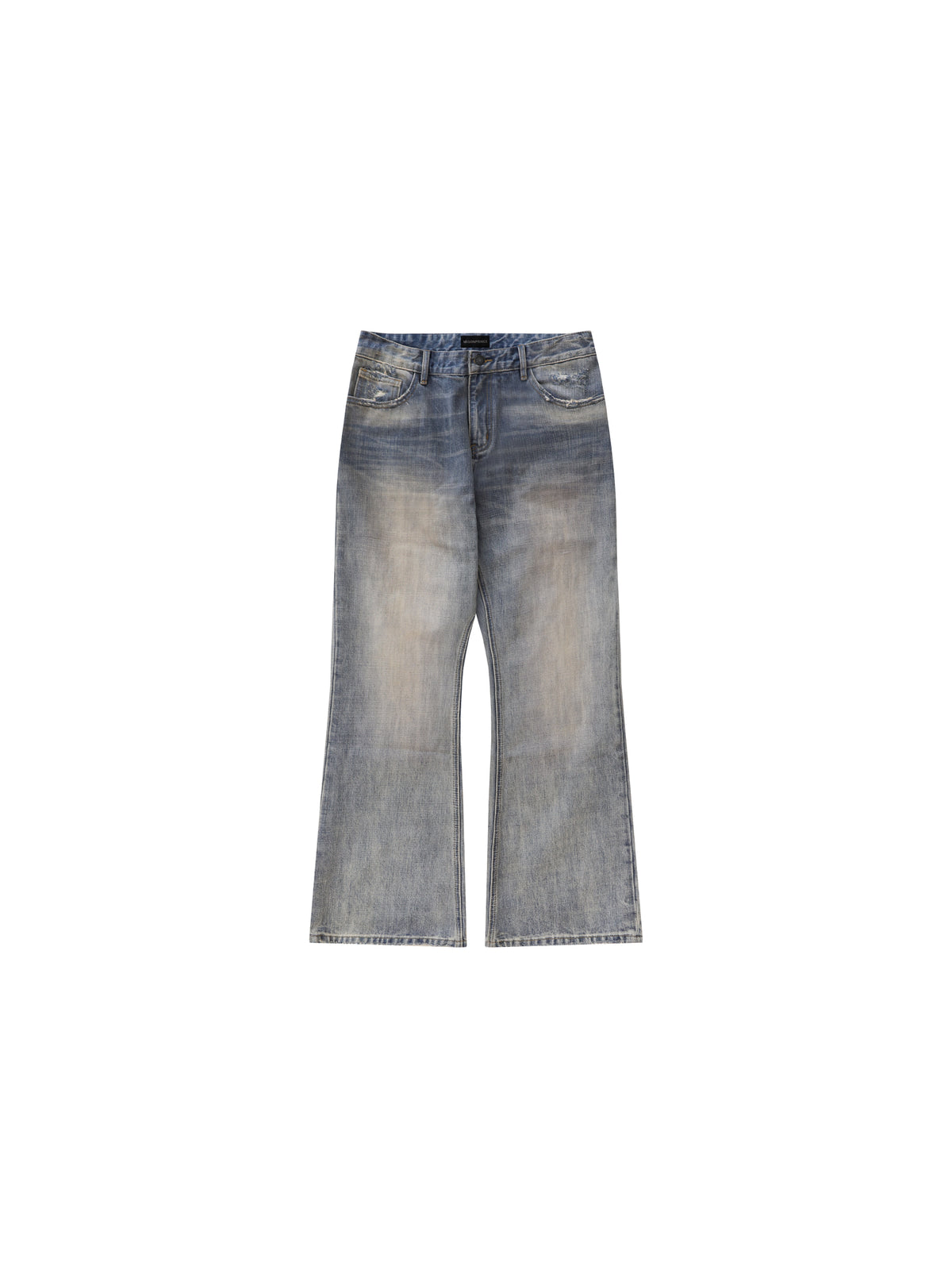 MASONPRINCE Faded Slub Flared Jeans in Denim