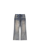 MASONPRINCE Faded Slub Flared Jeans in Denim