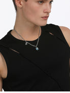 BLACKHEAD Gradient Tourmaline Pendant Necklace in Silver - On Male Model