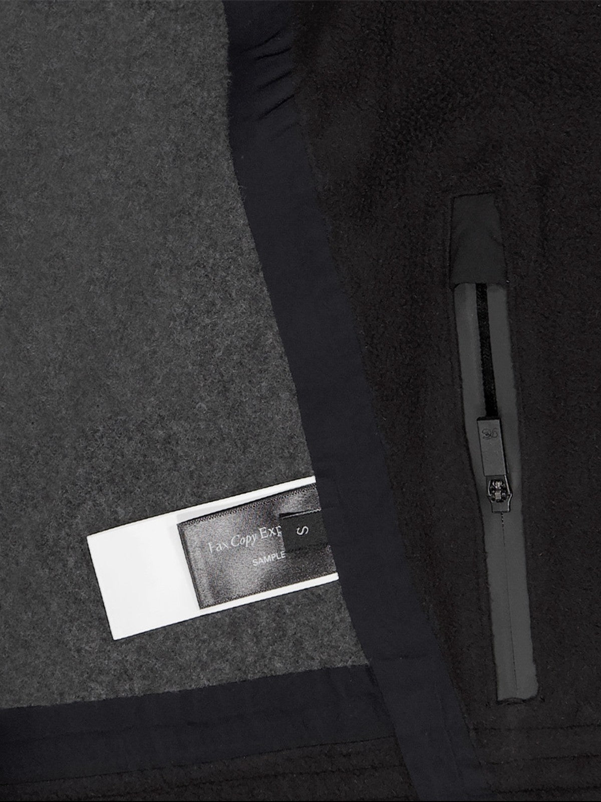 FaxCopyExpress Detachable Pad Cropped Fleece Jacket in Black - Detail