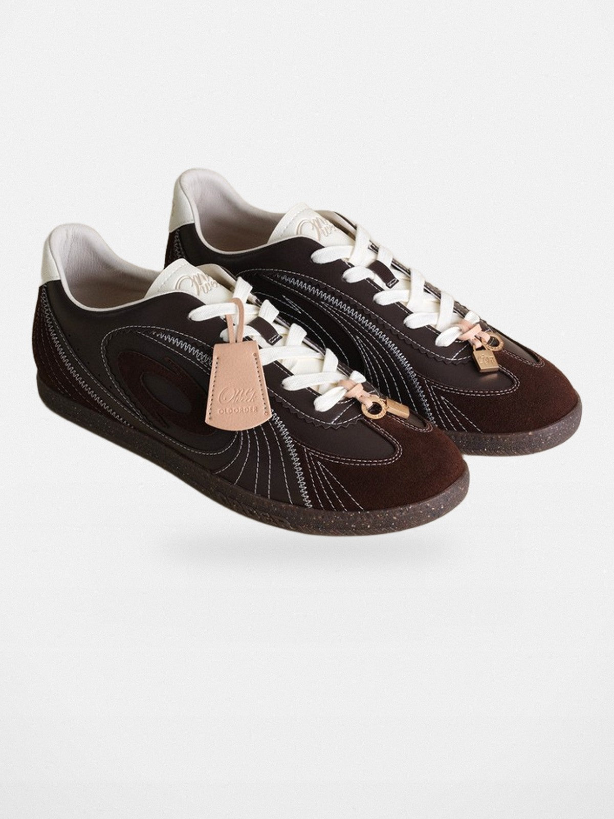 OLDORDER Dark Brown German Army Trainers in Brown