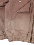 SOD Distressed Cotton Lumberjack Jacket in Red - Detail
