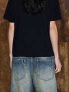 BLINDNOPLAN Distressed Washed Straight Jeans in Blue - On Model