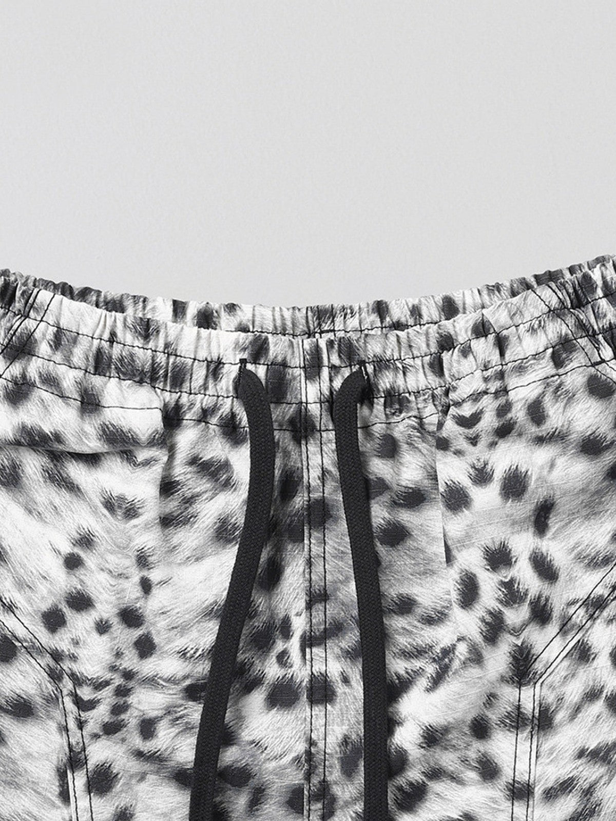 SMFK Lightweight Drawstring Track Shorts in Gray - Detail