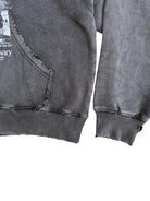 UNKNOWNWORLD Distressed Washed Graphic Hoodie in Black - Detail
