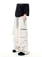 UNKNOWNWORLD Detachable Wide Leg Cargo Pants in Gray - On Model