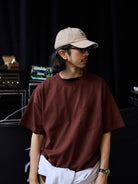 USAGE JZ Festival Graphic Cotton T Shirt in Brown - On Male Model
