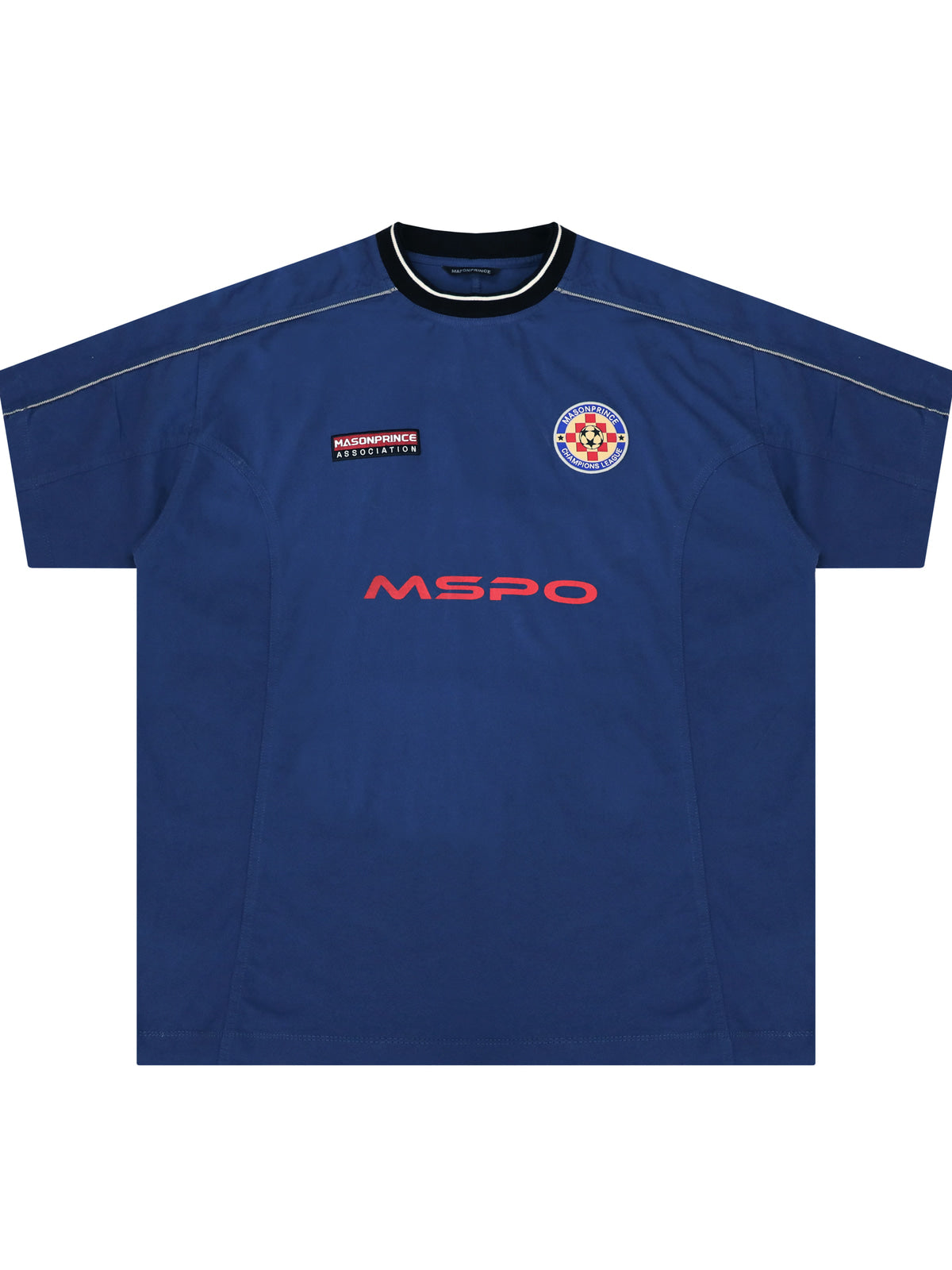 MASONPRINCE Reconstructed Applique T Shirt in Navy Blue