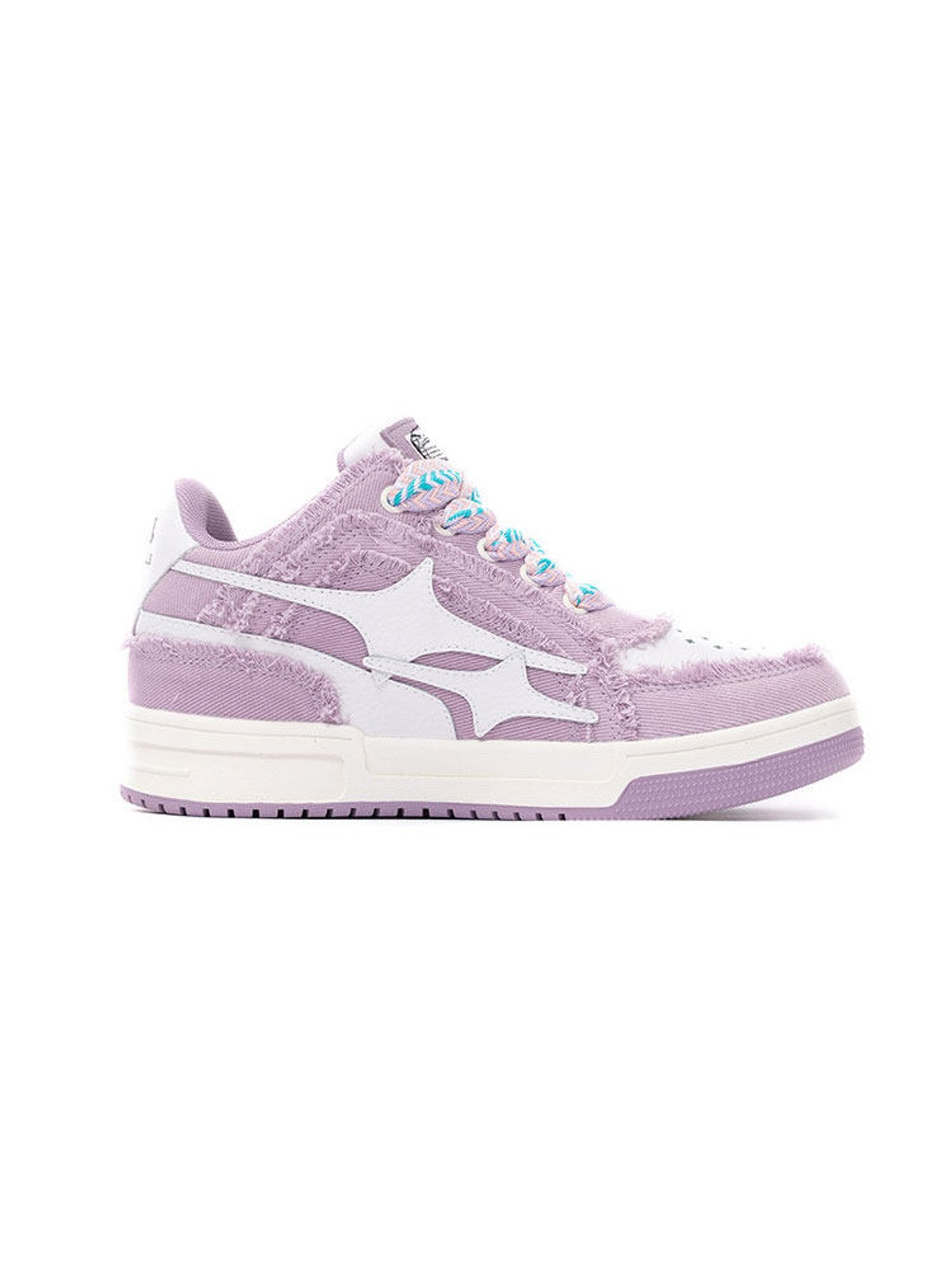 KILLWINNER Distressed Denim Low Top Sneakers in Purple