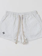 SMFK Lightweight Drawstring Track Shorts in White