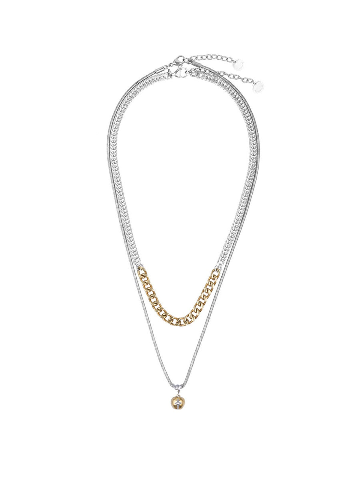 BLACKHEAD Two Tone Spliced Chain Necklace in Gray
