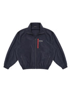 MASONPRINCE Lightweight Tonal Check Nylon Jacket in Navy Blue