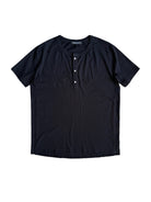 UNKNOWNWORLD Distressed Cotton Henley T Shirt in Black