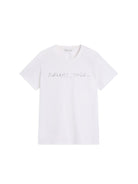 alright then Sheer Cotton Silk Blend Logo Tee in White