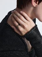 BLACKHEAD Structural Two Tone Star Ring in Gold - On Model