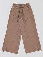 SMFK Wide Leg Cotton Cargo Sweatpants in Brown