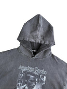 UNKNOWNWORLD Distressed Washed Graphic Hoodie in Black - Detail