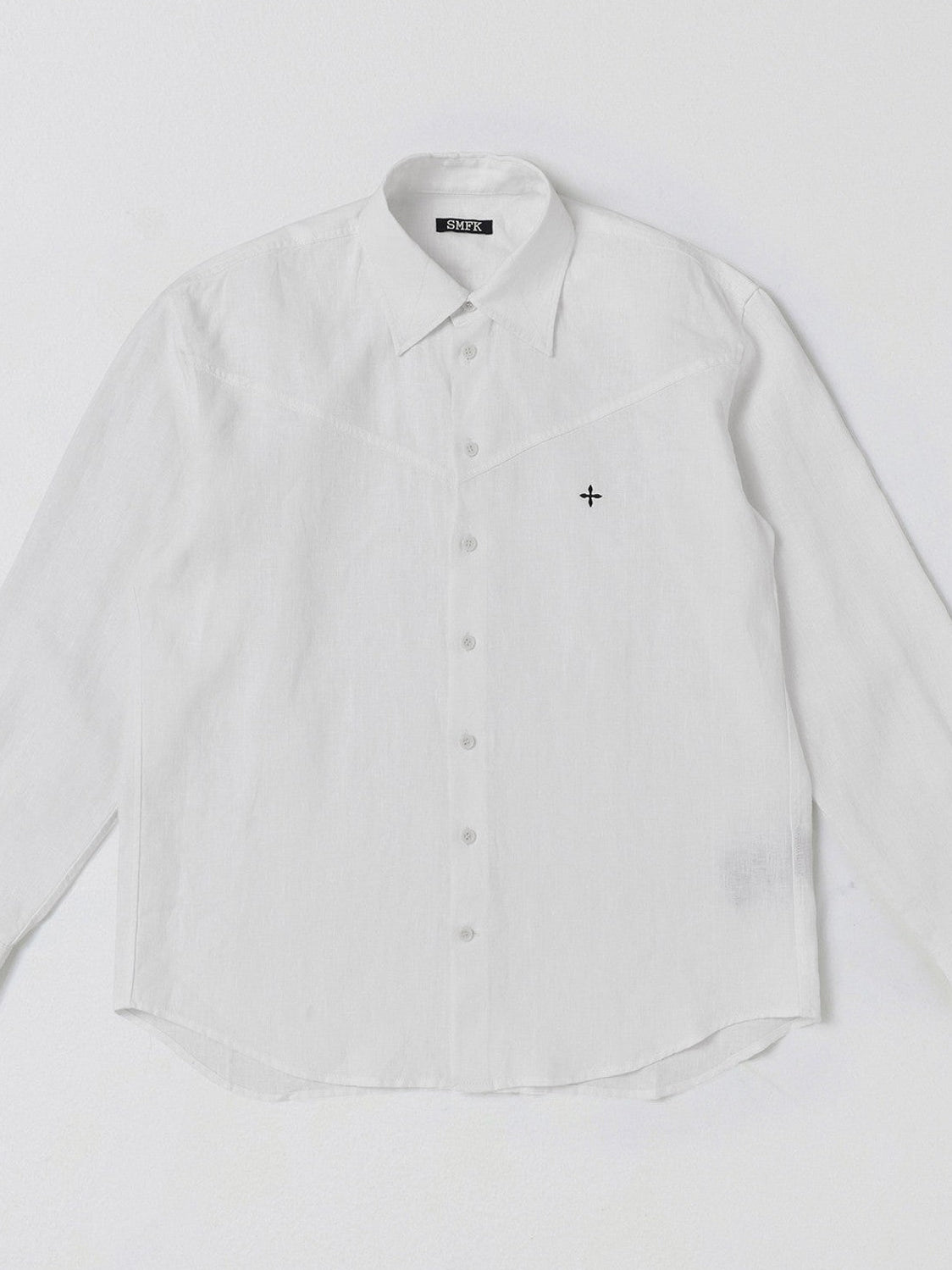 SMFK Long Sleeve Linen Button Down in White