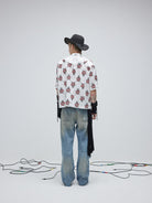 SOD Sacred Heart Rayon Hawaiian Shirt in White - On Model