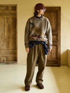 USAGE Pleated Cotton Twill Chinos in Olive - On Male Model