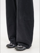 MASONPRINCE Double Layered Cotton Joggers in Black - On Model