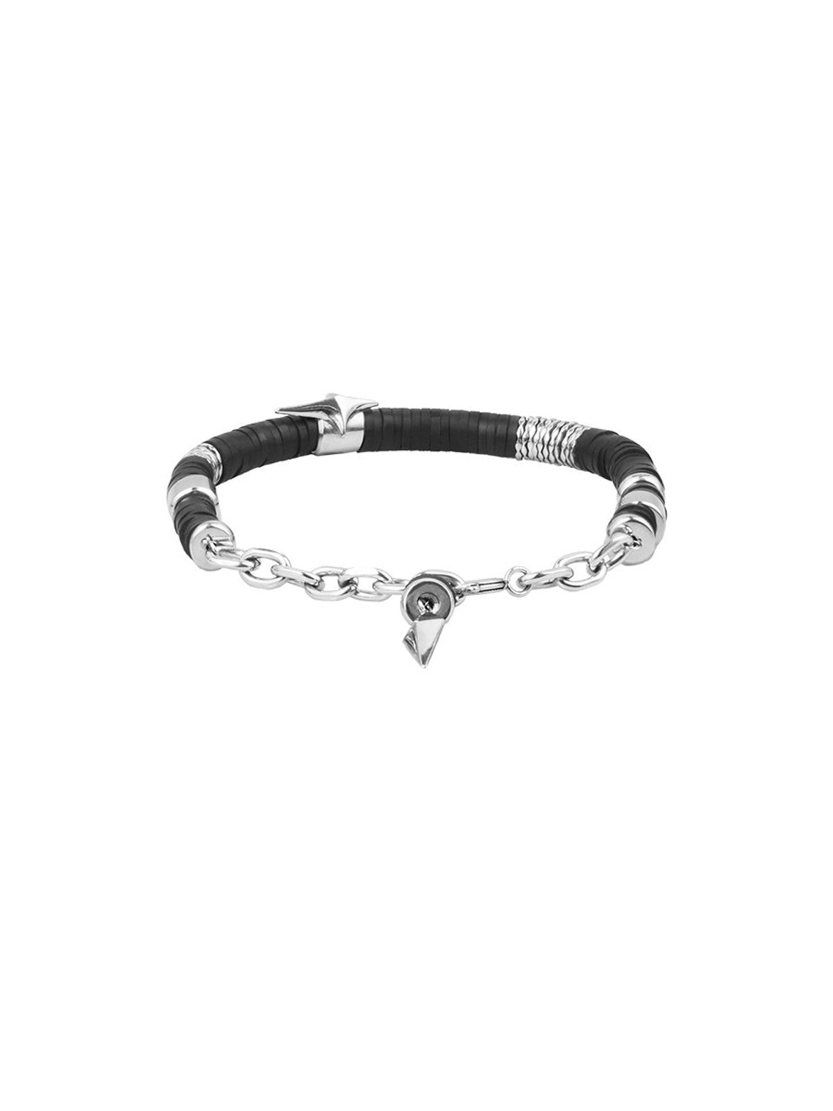BLACKHEAD Star Pendant Chain Bead Bracelet in Black