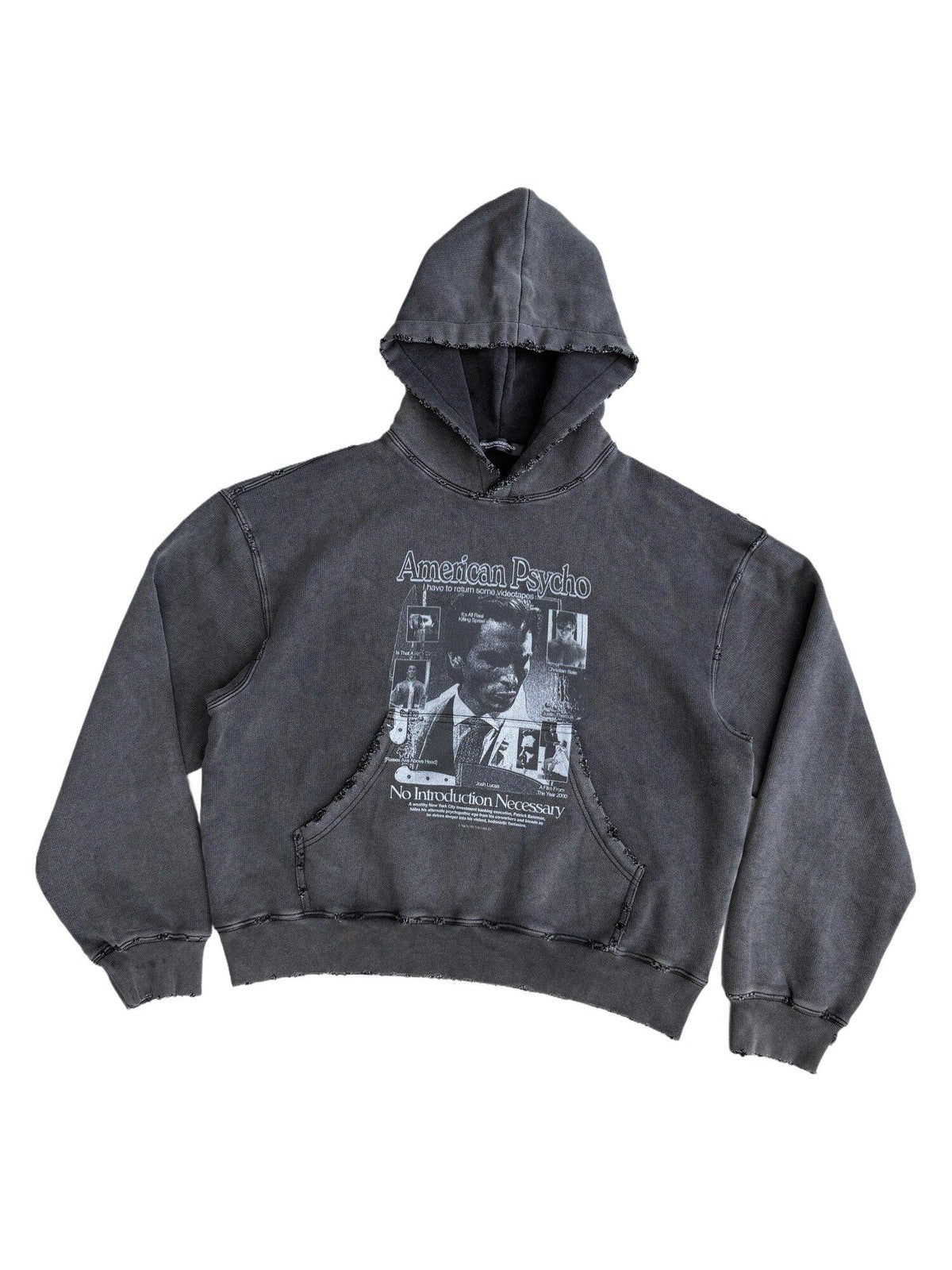 UNKNOWNWORLD Distressed Washed Graphic Hoodie in Black