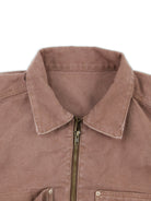SOD Distressed Cotton Lumberjack Jacket in Red - Detail