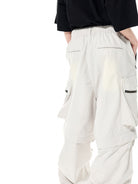 UNKNOWNWORLD Detachable Wide Leg Cargo Pants in Gray - On Model