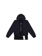 MASONPRINCE Faux Layered Zip Up Hoodie in Navy