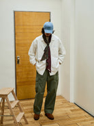 USAGE Cotton Workwear Shirt Jacket in White - On Male Model