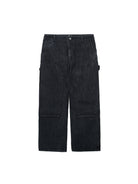USAGE Washed Denim Double Knee Trousers in Black