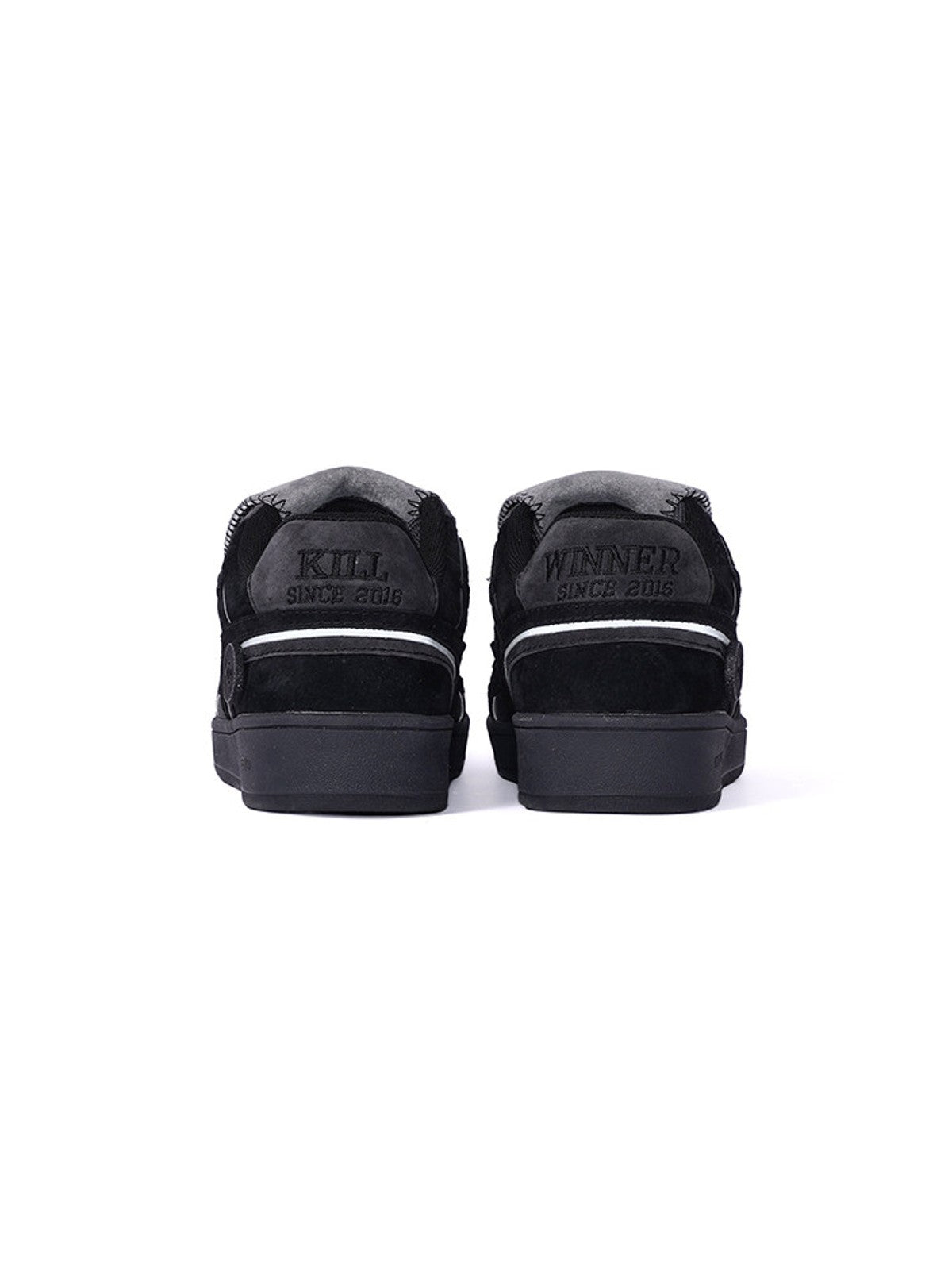 KILLWINNER Suede Panelled Low Top Sneakers in Black