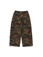 MASONPRINCE Camo Nylon Cargo Parachute Pants in Brown