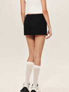 BEERBRO Minimalist Suit Mini Skirt in Black - On Female Model