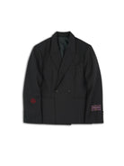 SOD Striped Double Breasted Wool Blend Blazer in Black