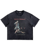 UNKNOWNWORLD Washed Distressed Graphic T Shirt in Black