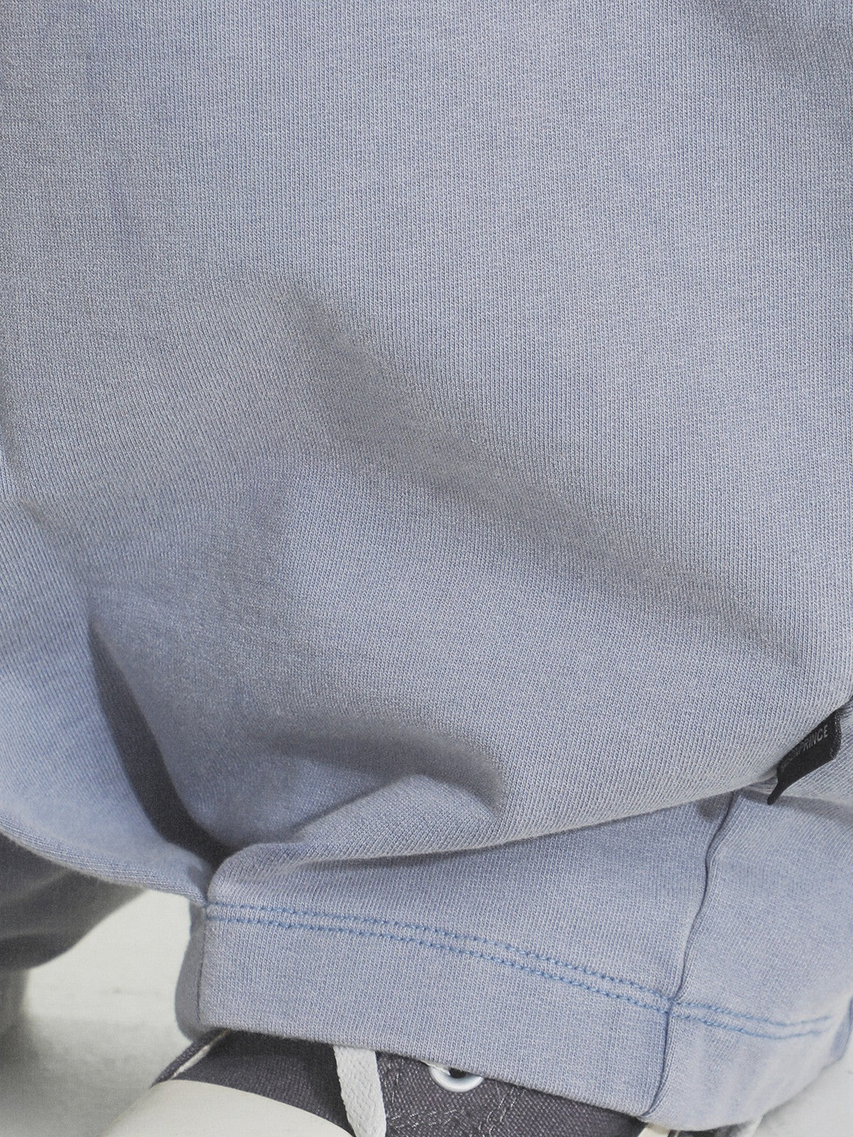 MASONPRINCE Wide Leg Inverted Pleat Sweatpants in Purple - On Model