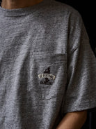 USAGE JZ Festival Graphic Cotton T Shirt in Gray - On Male Model