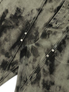 SOD Hand Tie Dye Distressed Straight Jeans in Gray - Detail