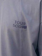SOD Deconstructed Panel Cotton T Shirt in Purple - On Model