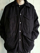USAGE Washed Cotton Twill M65 Jacket in Black - On Male Model